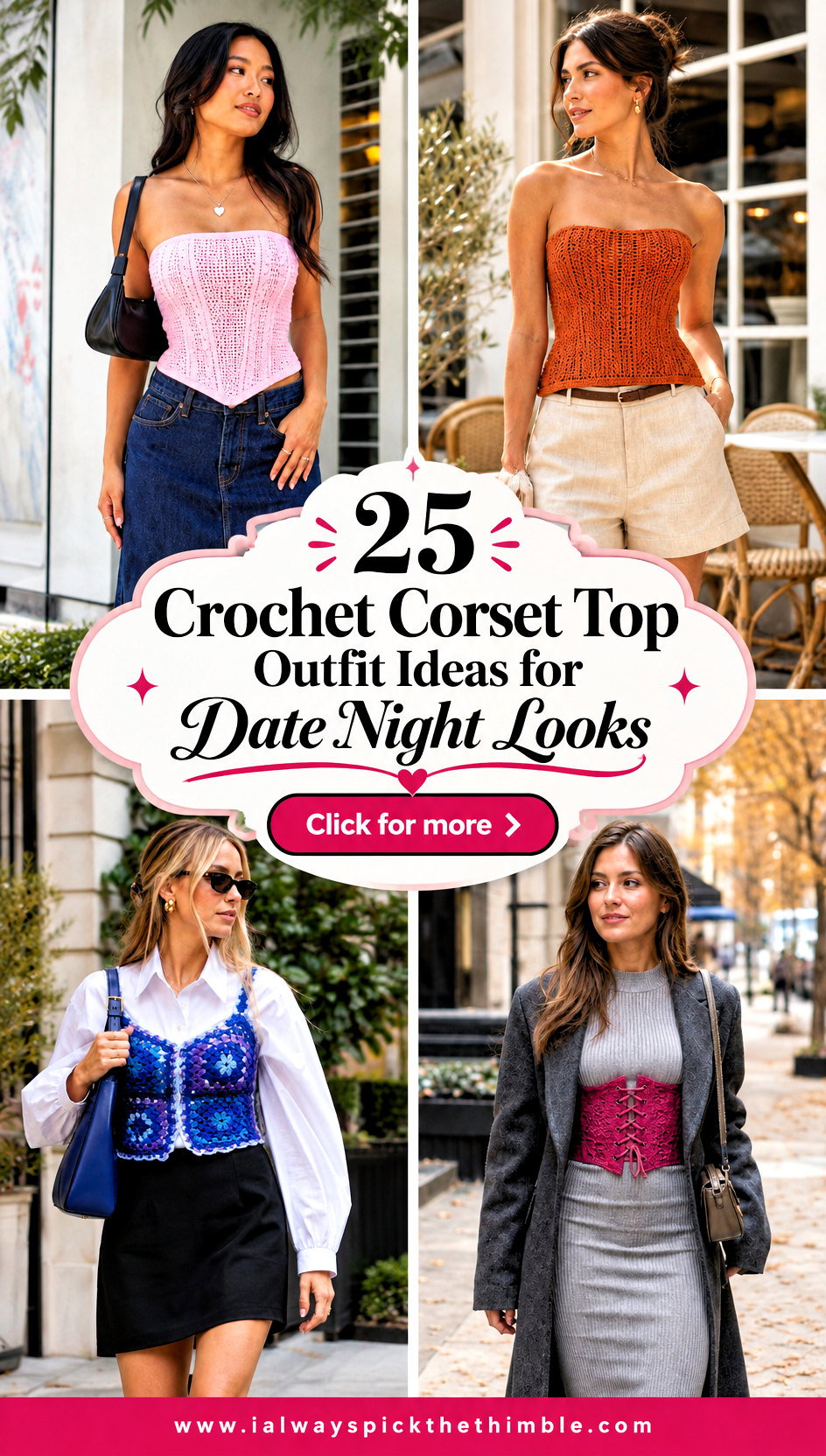 25 Crochet Corset Top Outfit Ideas for Date Night Looks - 25 Crochet Corset Top Outfit Ideas for Date Night Looks