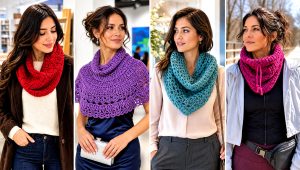 25 Crochet Cowl Neck Warmer Outfit Ideas for Winter Walks