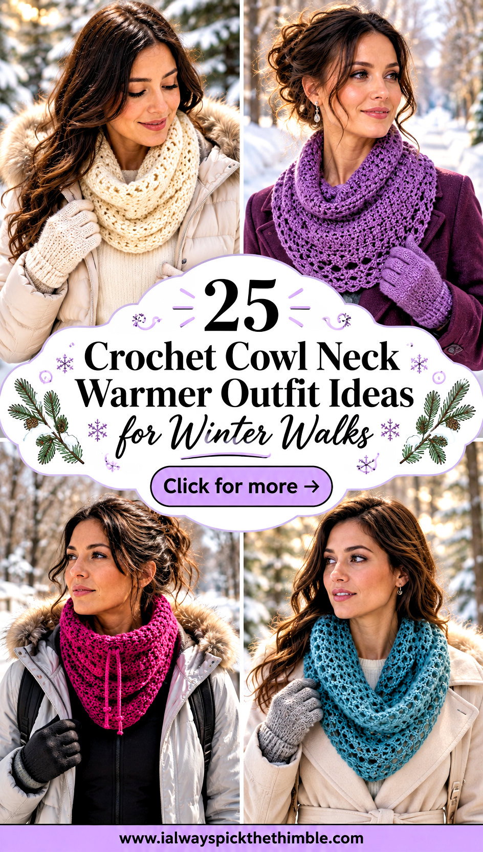 25 Crochet Cowl Neck Warmer Outfit Ideas for Winter Walks - 25 Crochet Cowl Neck Warmer Outfit Ideas for Winter Walks