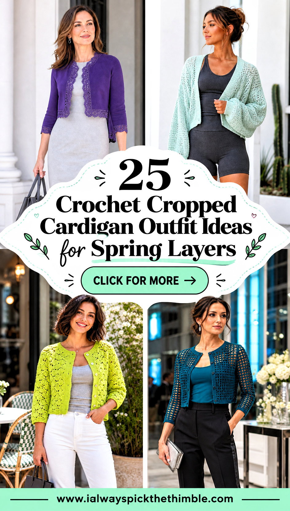 25 Crochet Cropped Cardigan Outfit Ideas for Spring Layers - 25 Crochet Cropped Cardigan Outfit Ideas for Spring Layers