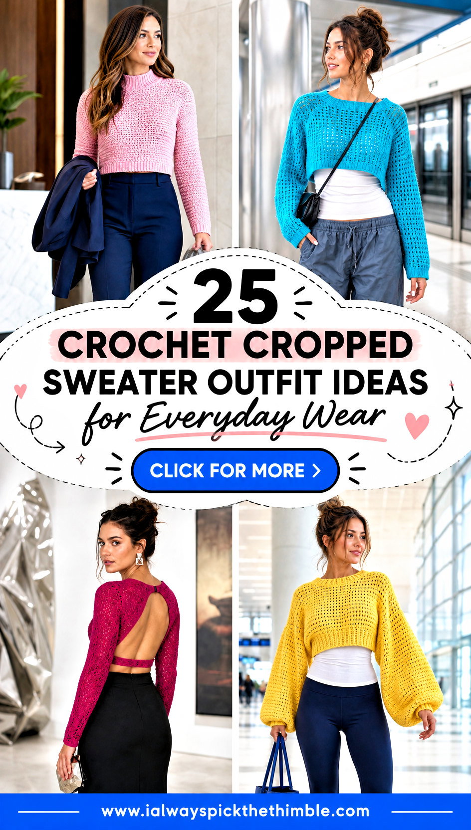 25 Crochet Cropped Sweater Outfit Ideas for Everyday Wear - 25 Crochet Cropped Sweater Outfit Ideas for Everyday Wear