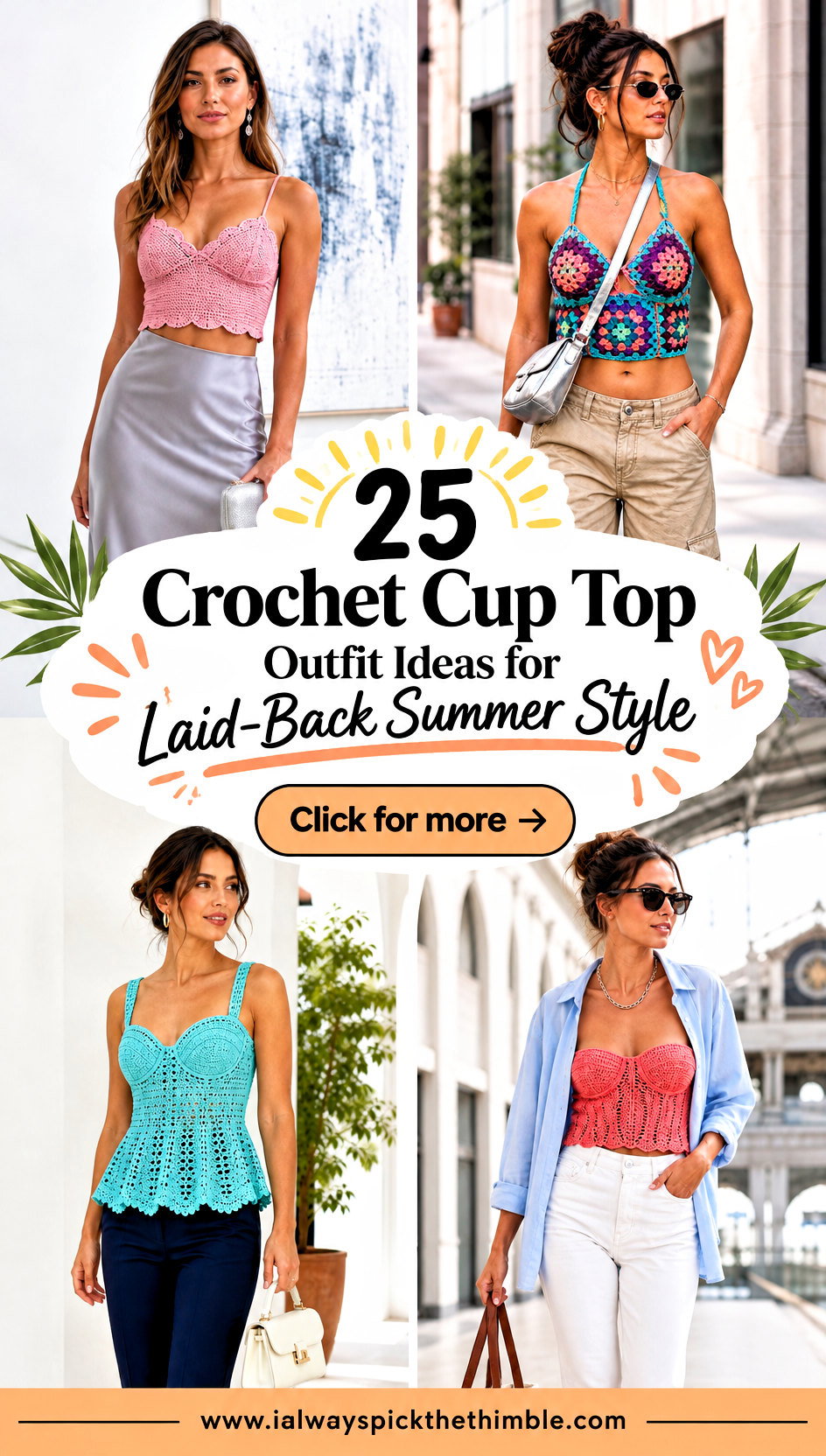 25 Crochet Cup Top Outfit Ideas for Laid-Back Summer Style - 25 Crochet Cup Top Outfit Ideas for Laid-Back Summer Style