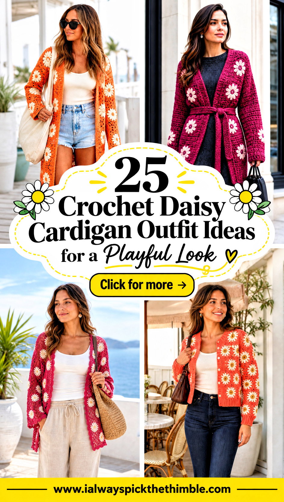 25 Crochet Daisy Cardigan Outfit Ideas for a Playful Look - 25 Crochet Daisy Cardigan Outfit Ideas for a Playful Look