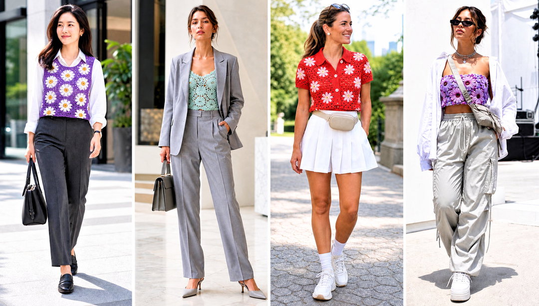 25 Crochet Daisy Top Outfit Ideas for Picnics and Brunch
