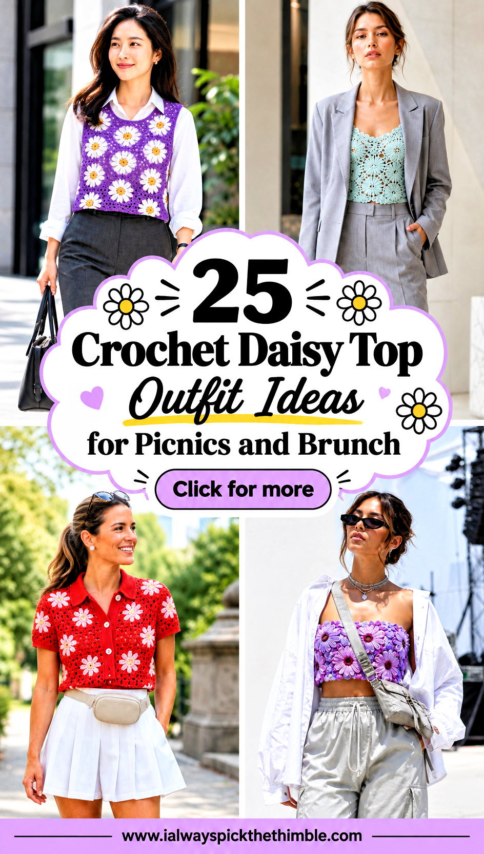 25 Crochet Daisy Top Outfit Ideas for Picnics and Brunch - 25 Crochet Daisy Top Outfit Ideas for Picnics and Brunch