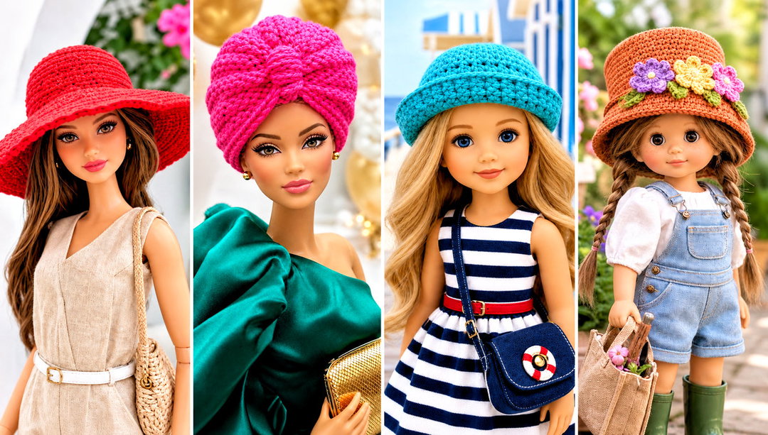 25 Crochet Doll Hats Outfit Ideas for Cute Seasonal Sets