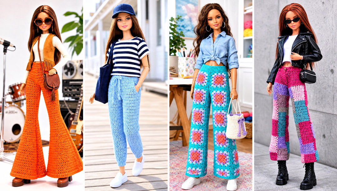 25 Crochet Doll Pants Outfit Ideas for Mix-and-Match Sets