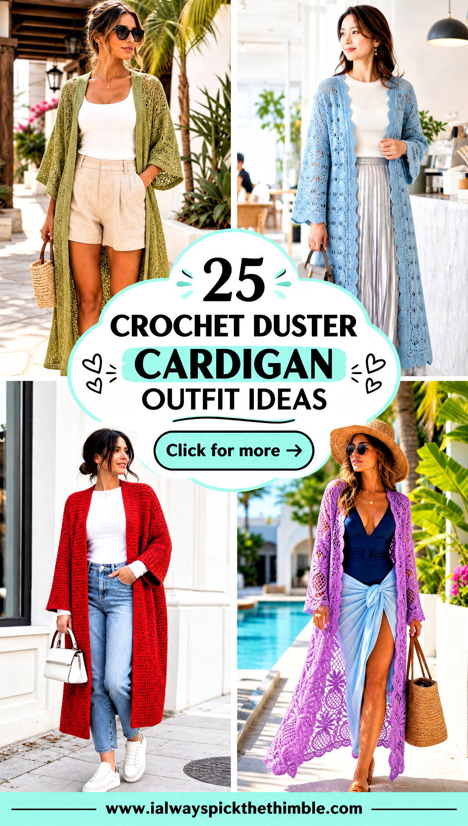 25 Crochet Duster Cardigan Outfit Ideas for Light Layers - 25 Crochet Duster Cardigan Outfit Ideas for Light Layers