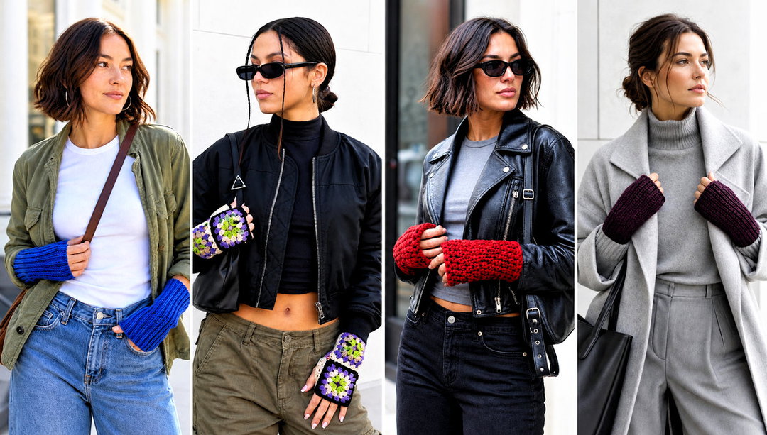 25 Crochet Fingerless Gloves Outfit Ideas for Chilly Days
