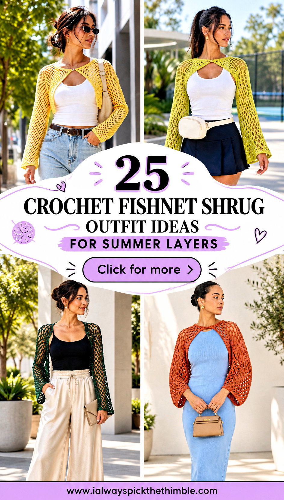 25 Crochet Fishnet Shrug Outfit Ideas for Summer Layers - 25 Crochet Fishnet Shrug Outfit Ideas for Summer Layers