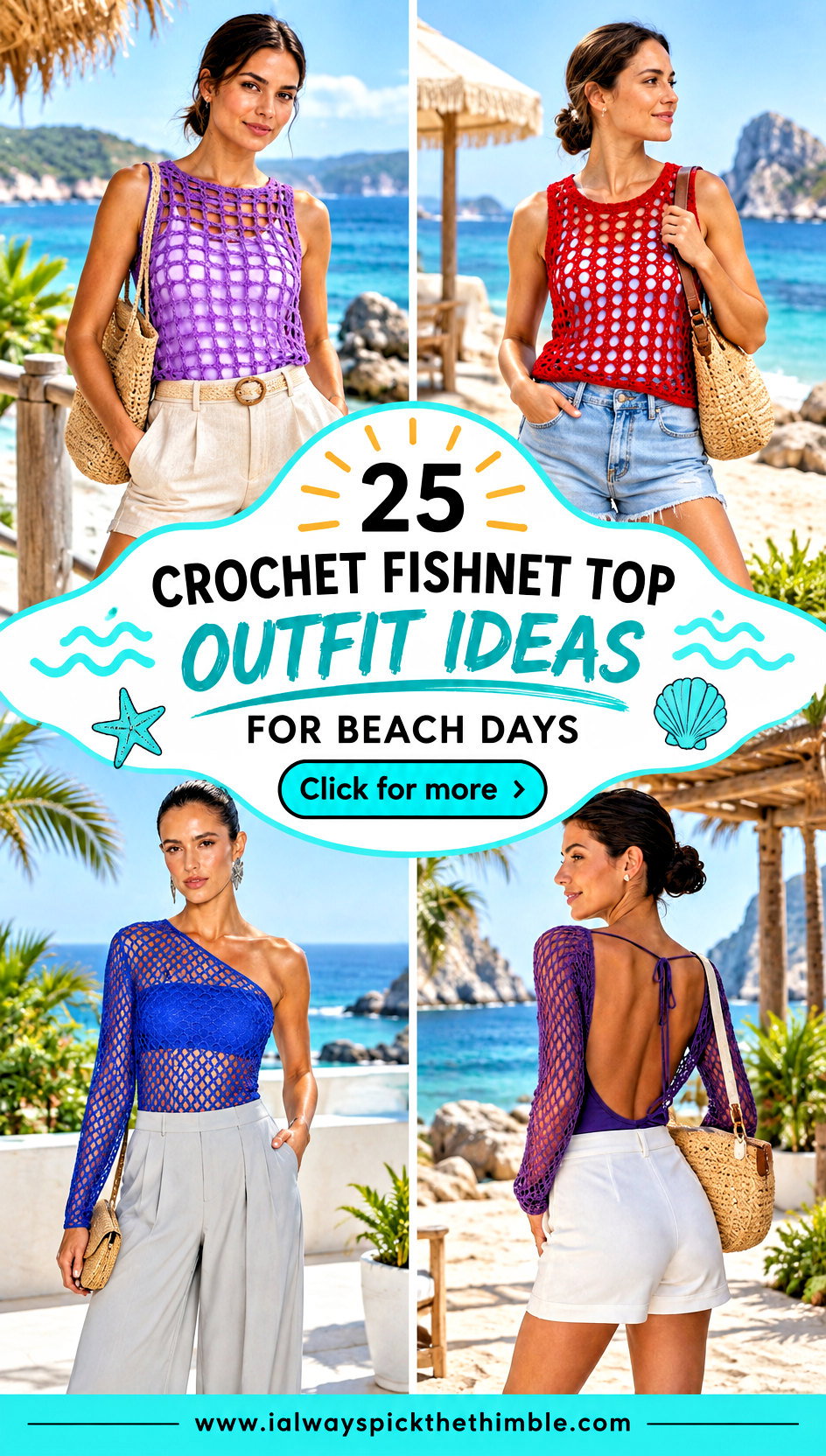 25 Crochet Fishnet Top Outfit Ideas for Beach Days - 25 Crochet Fishnet Top Outfit Ideas for Beach Days