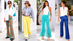 25 Crochet Flare Pants Outfit Ideas for Retro Style