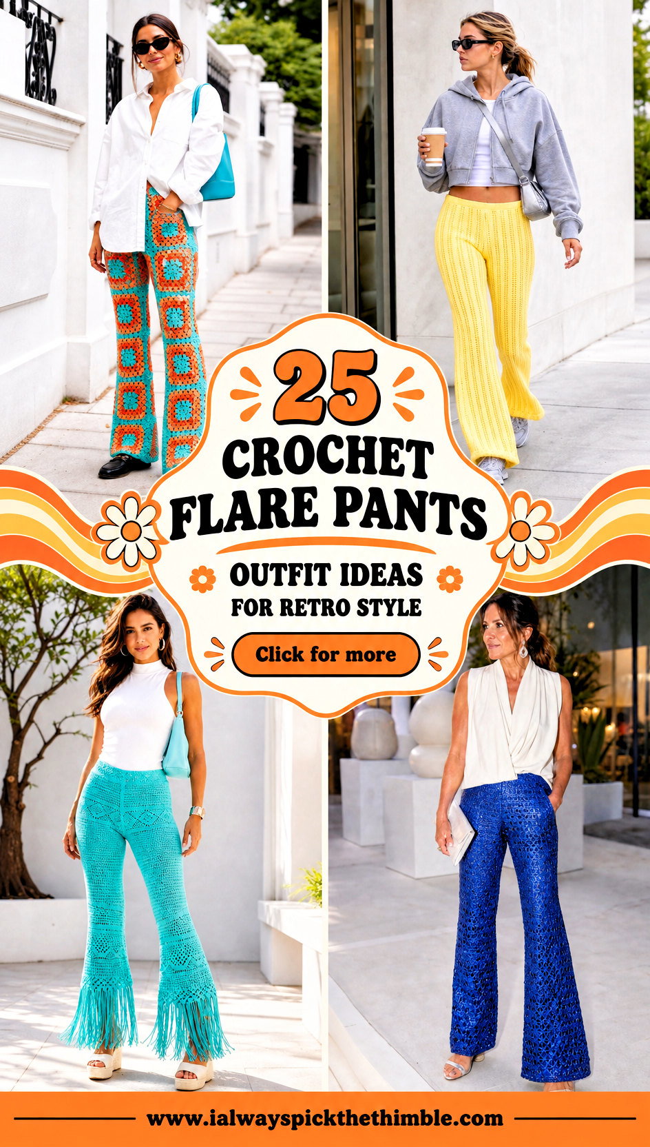 25 Crochet Flare Pants Outfit Ideas for Retro Style - 25 Crochet Flare Pants Outfit Ideas for Retro Style