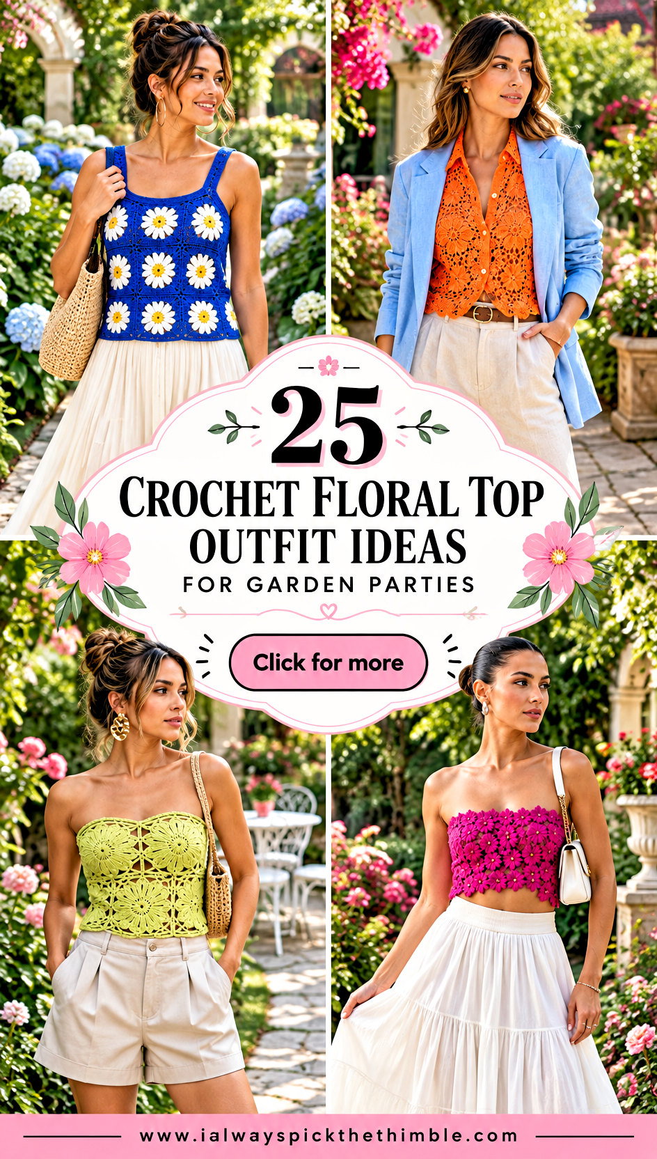 25 Crochet Floral Top Outfit Ideas for Garden Parties - 25 Crochet Floral Top Outfit Ideas for Garden Parties