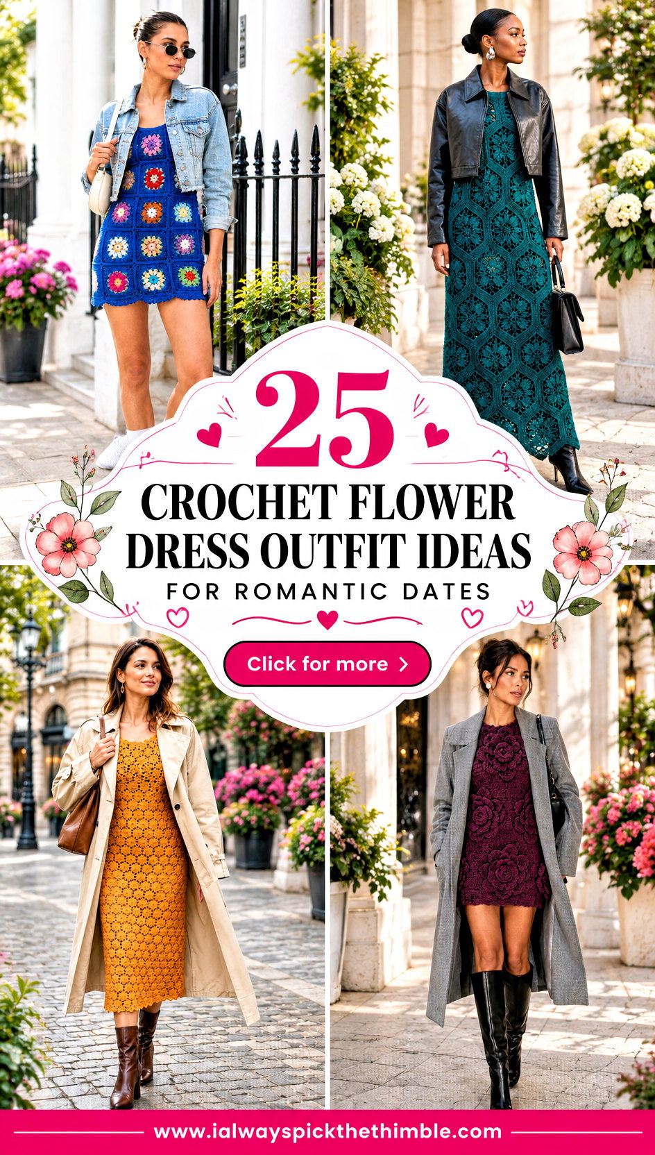 25 Crochet Flower Dress Outfit Ideas for Romantic Dates - 25 Crochet Flower Dress Outfit Ideas for Romantic Dates