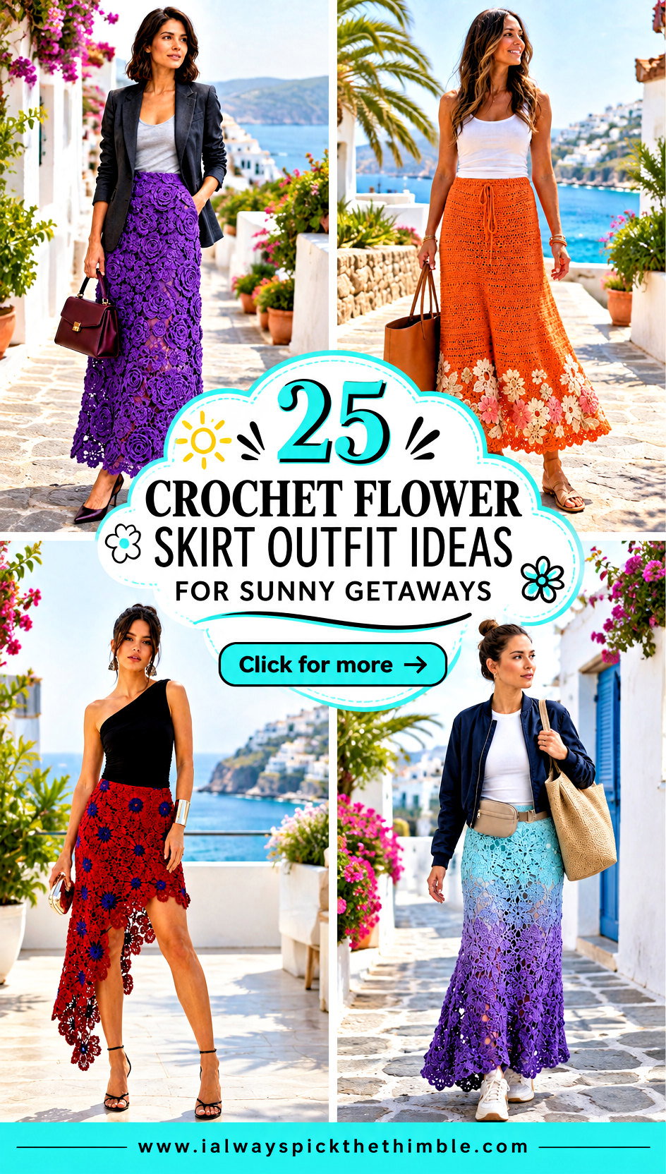 25 Crochet Flower Skirt Outfit Ideas for Sunny Getaways - 25 Crochet Flower Skirt Outfit Ideas for Sunny Getaways