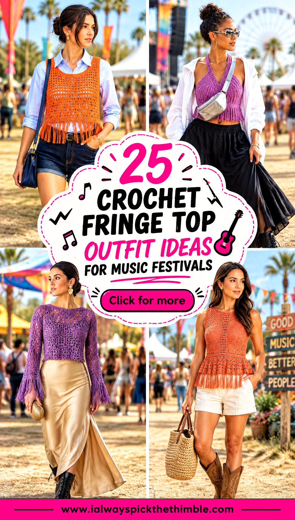 25 Crochet Fringe Top Outfit Ideas for Music Festivals - 25 Crochet Fringe Top Outfit Ideas for Music Festivals