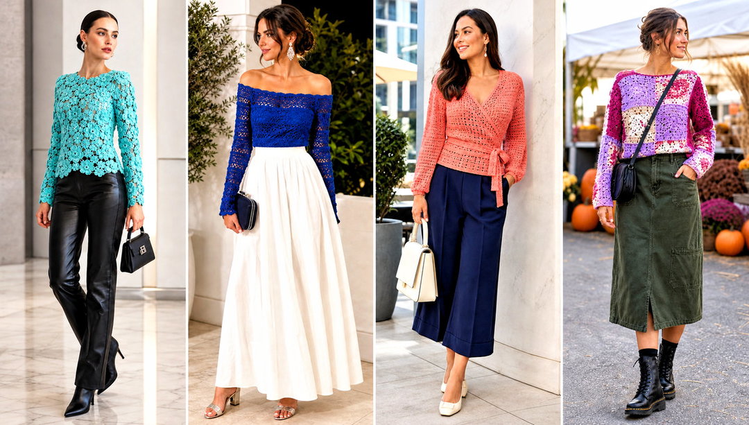 25 Crochet Full Sleeve Top Outfit Ideas for Cool Days