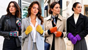 25 Crochet Gloves With Fingers Outfit Ideas for Winter
