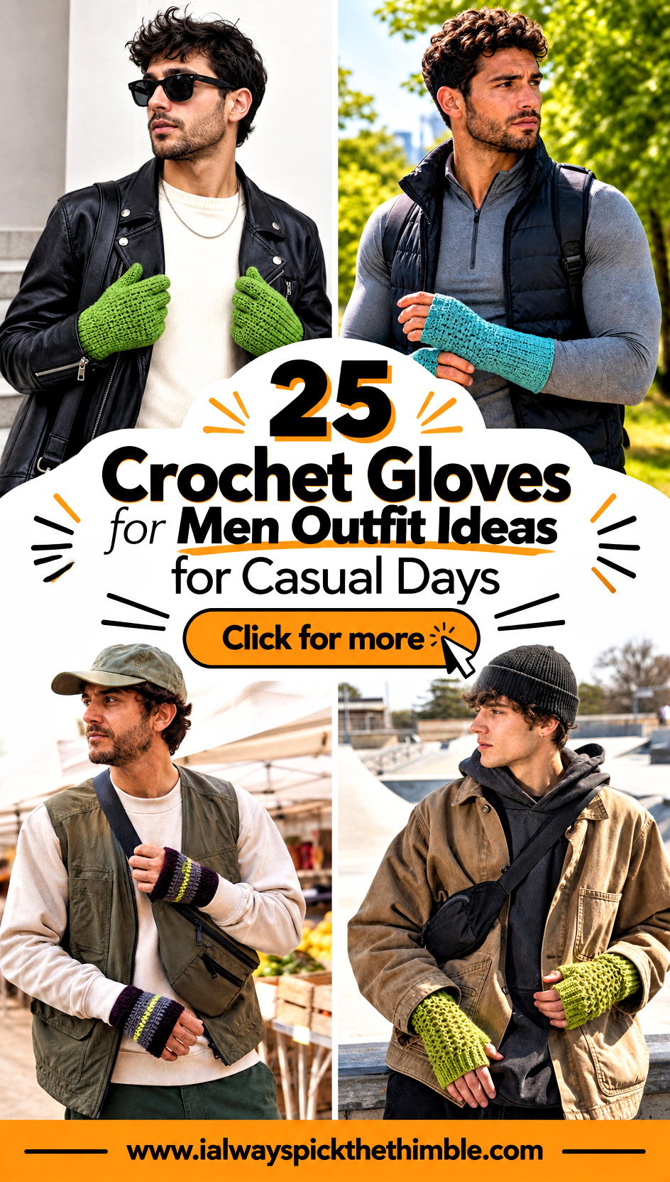 25 Crochet Gloves for Men Outfit Ideas for Casual Days - 25 Crochet Gloves for Men Outfit Ideas for Casual Days