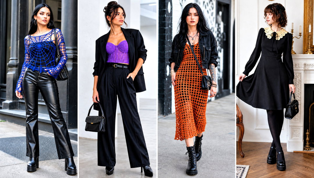 25 Crochet Goth Clothes and Outfit Ideas for Dark Style