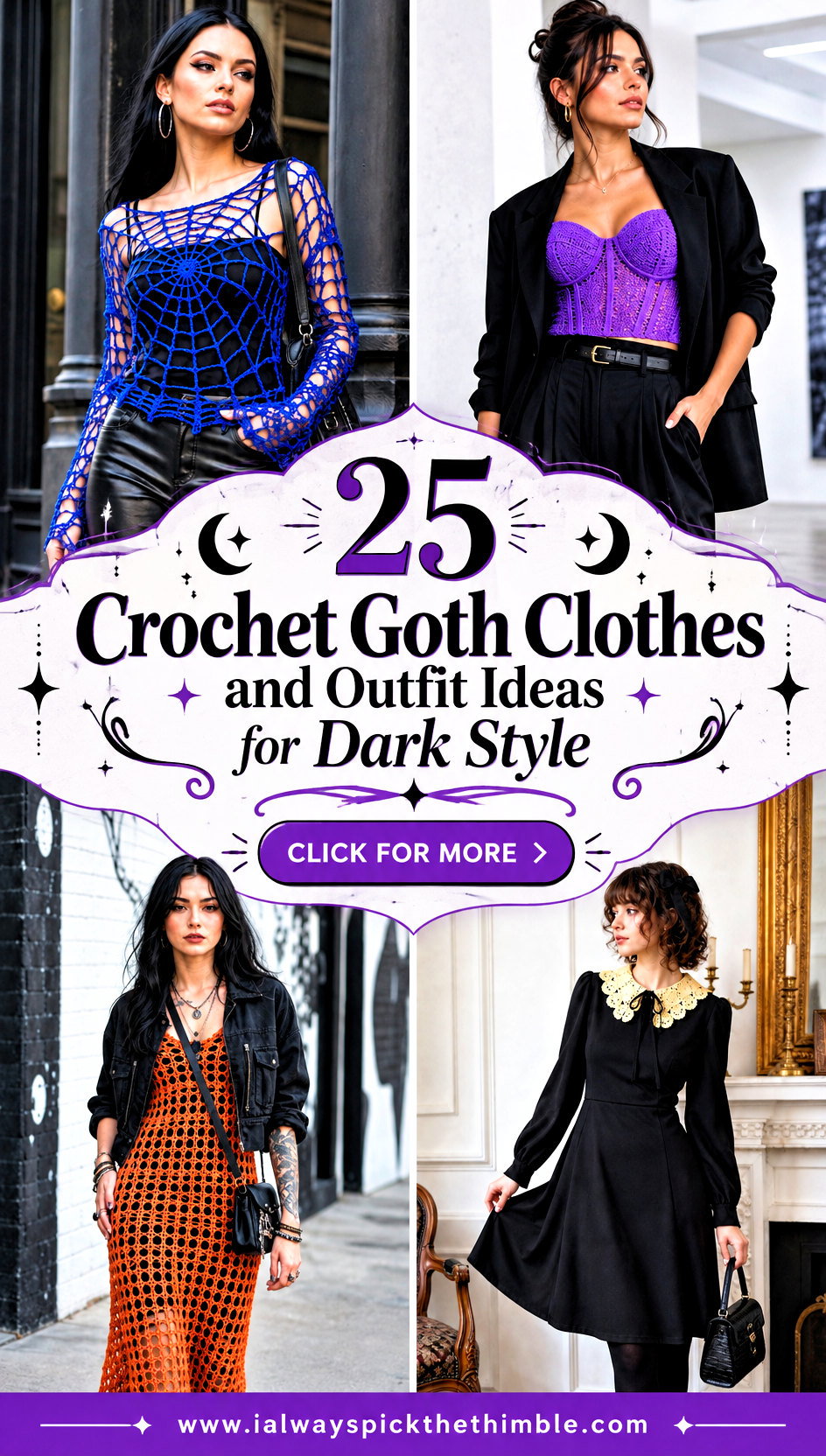 25 Crochet Goth Clothes and Outfit Ideas for Dark Style - 25 Crochet Goth Clothes and Outfit Ideas for Dark Style