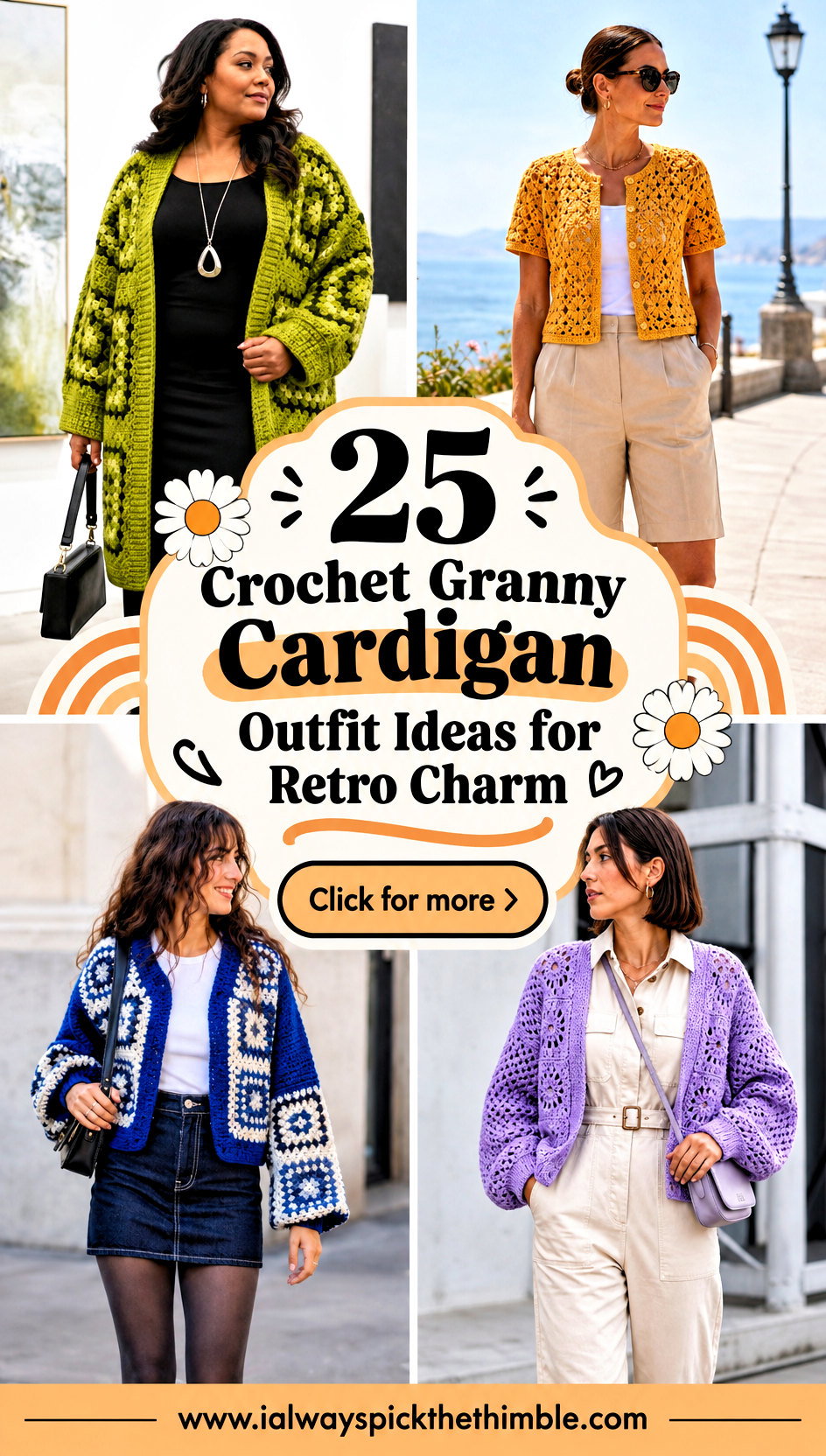 25 Crochet Granny Cardigan Outfit Ideas for Retro Charm - 25 Crochet Granny Cardigan Outfit Ideas for Retro Charm