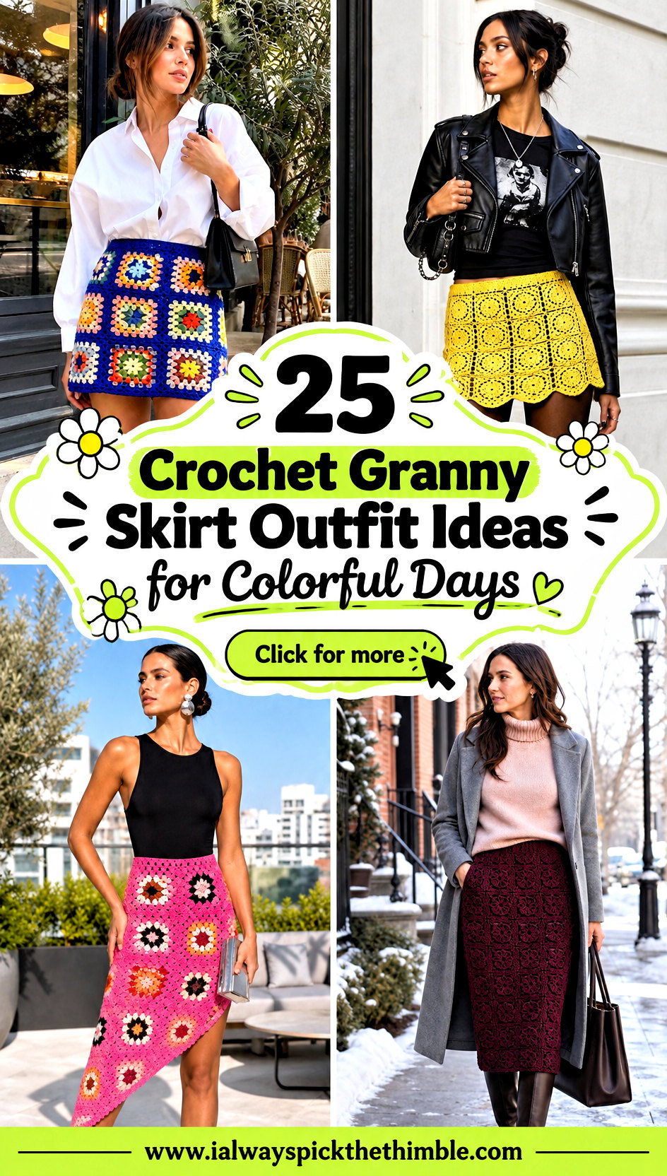 25 Crochet Granny Skirt Outfit Ideas for Colorful Days - 25 Crochet Granny Skirt Outfit Ideas for Colorful Days
