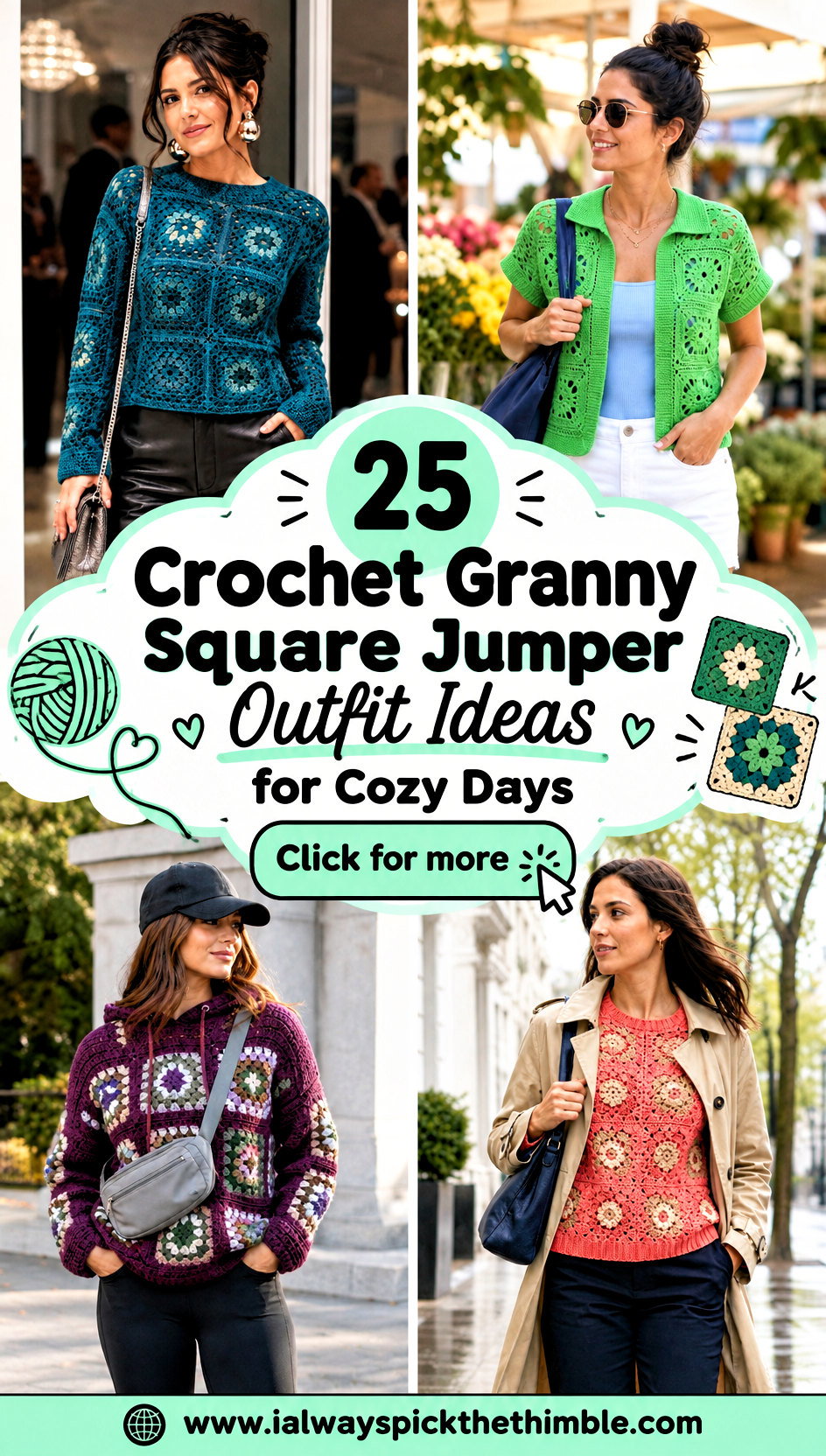 25 Crochet Granny Square Jumper Outfit Ideas for Cozy Days - 25 Crochet Granny Square Jumper Outfit Ideas for Cozy Days