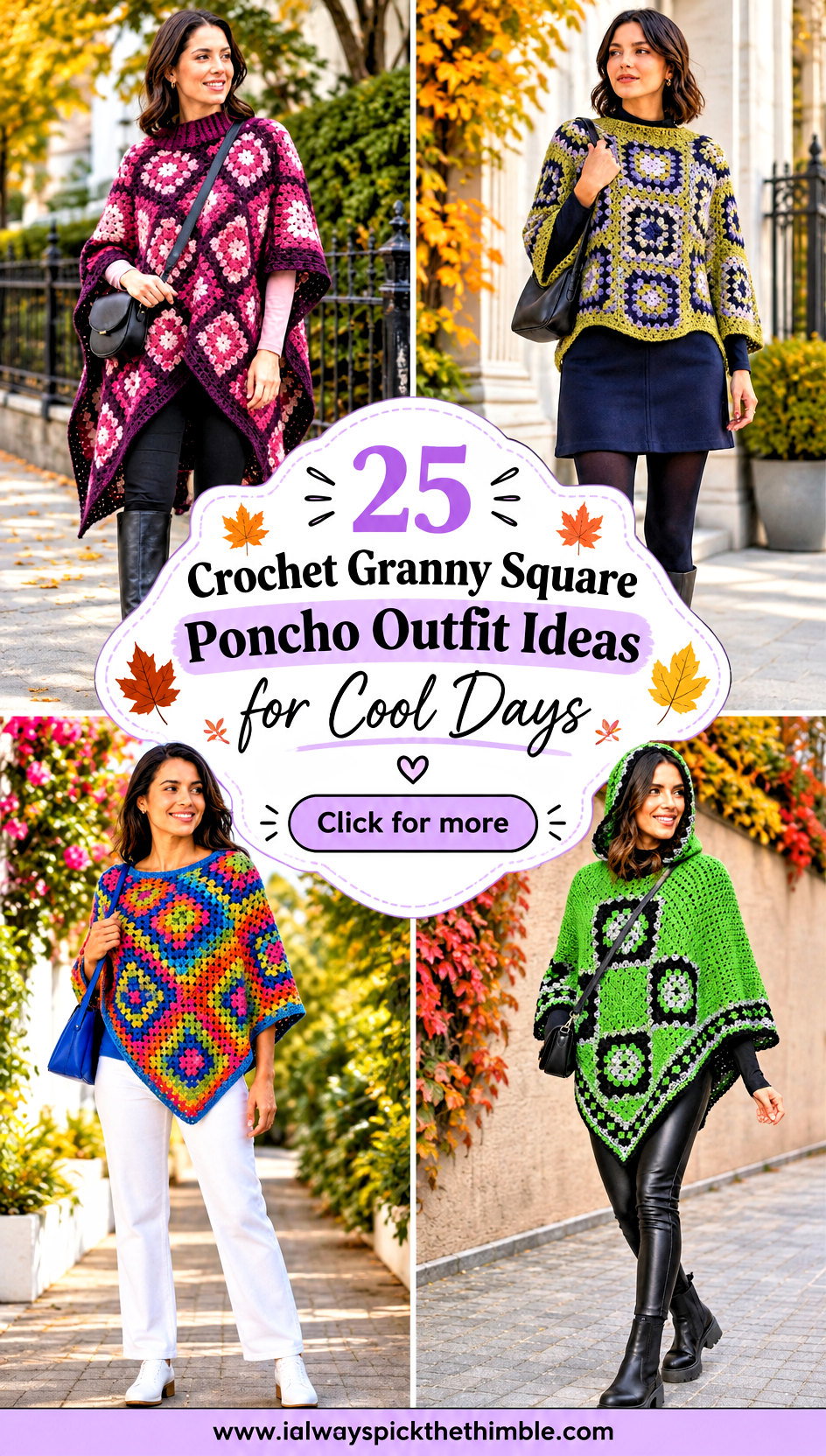 25 Crochet Granny Square Poncho Outfit Ideas for Cool Days - 25 Crochet Granny Square Poncho Outfit Ideas for Cool Days