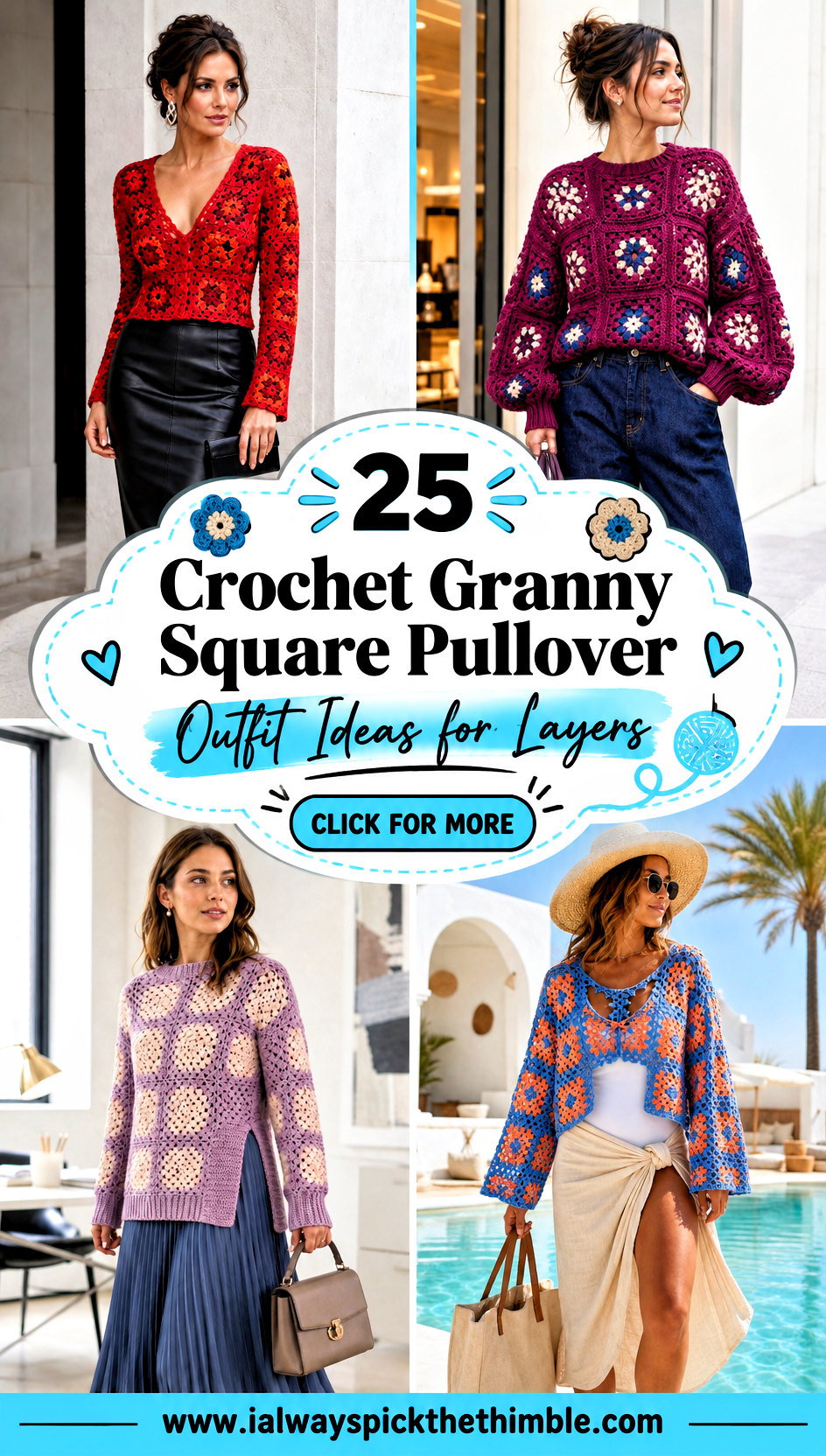 25 Crochet Granny Square Pullover Outfit Ideas for Layers - 25 Crochet Granny Square Pullover Outfit Ideas for Layers