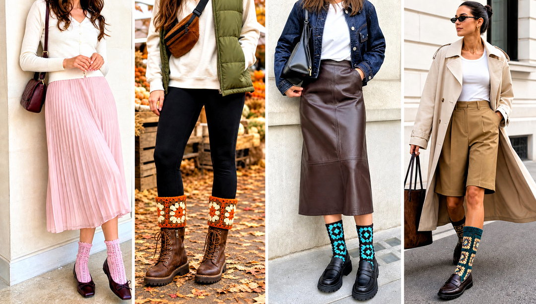 25 Crochet Granny Square Socks Outfit Ideas for Cozy Looks
