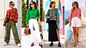 25 Crochet Granny Square Sweater Outfit Ideas for Weekends