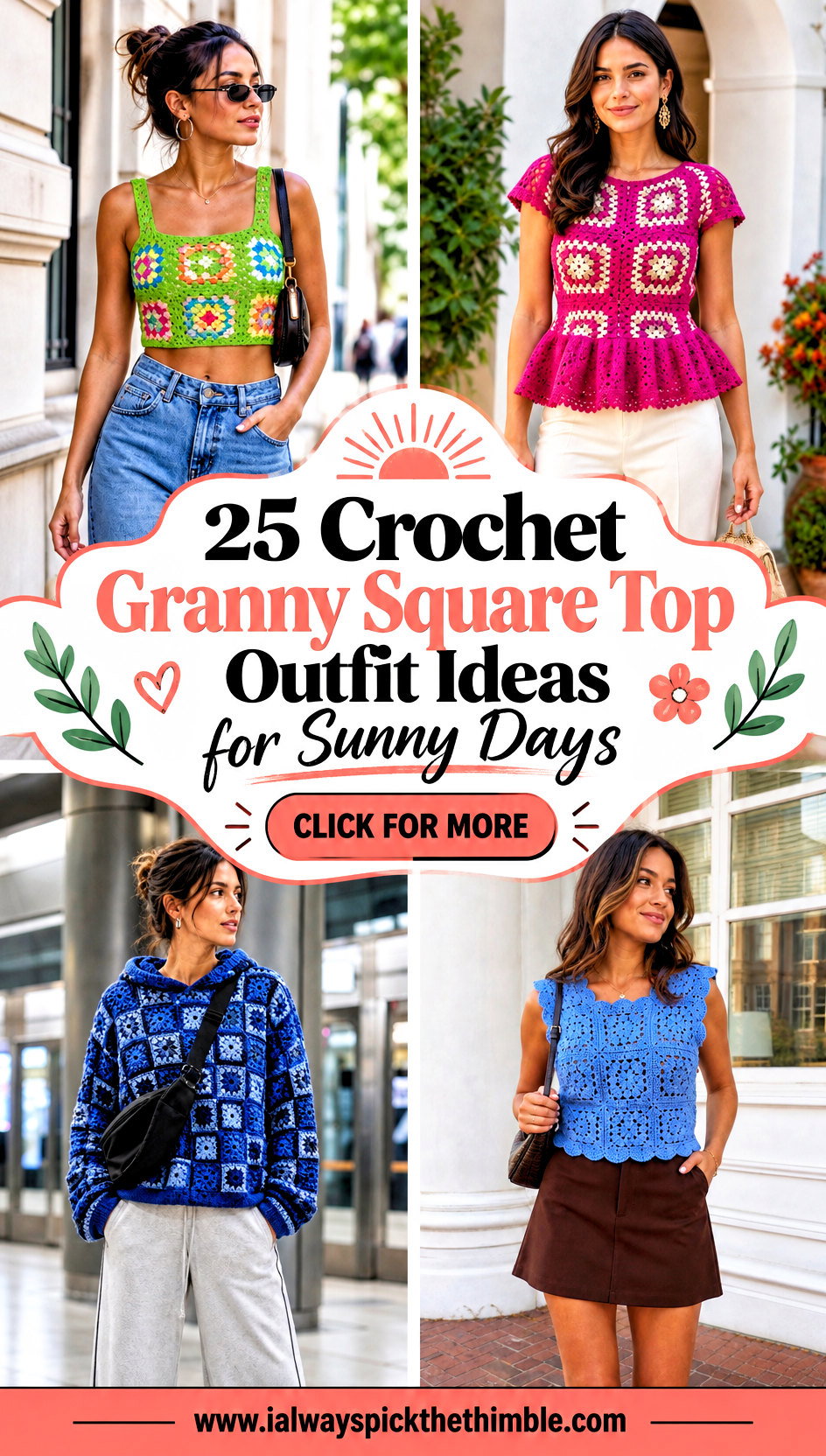 25 Crochet Granny Square Top Outfit Ideas for Sunny Days - 25 Crochet Granny Square Top Outfit Ideas for Sunny Days