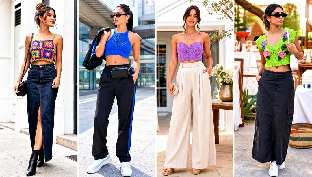 25 Crochet Half Top Outfit Ideas for High-Waisted Jeans