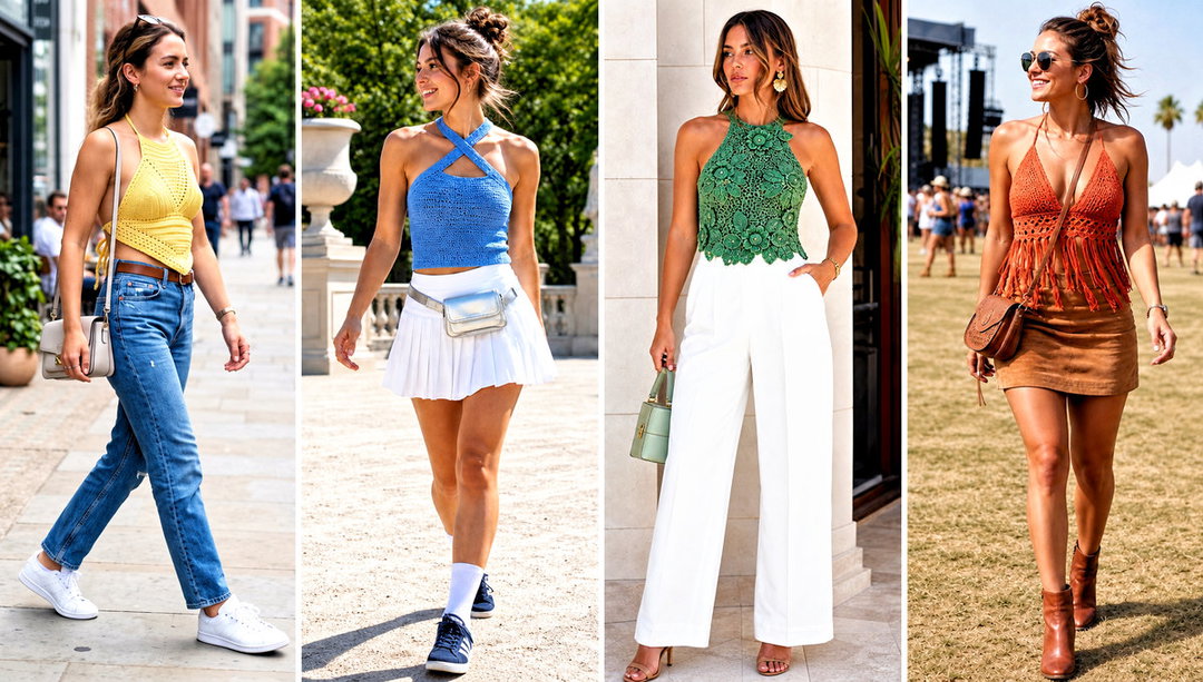 25 Crochet Halter Neck Top Outfit Ideas for Sunny Days