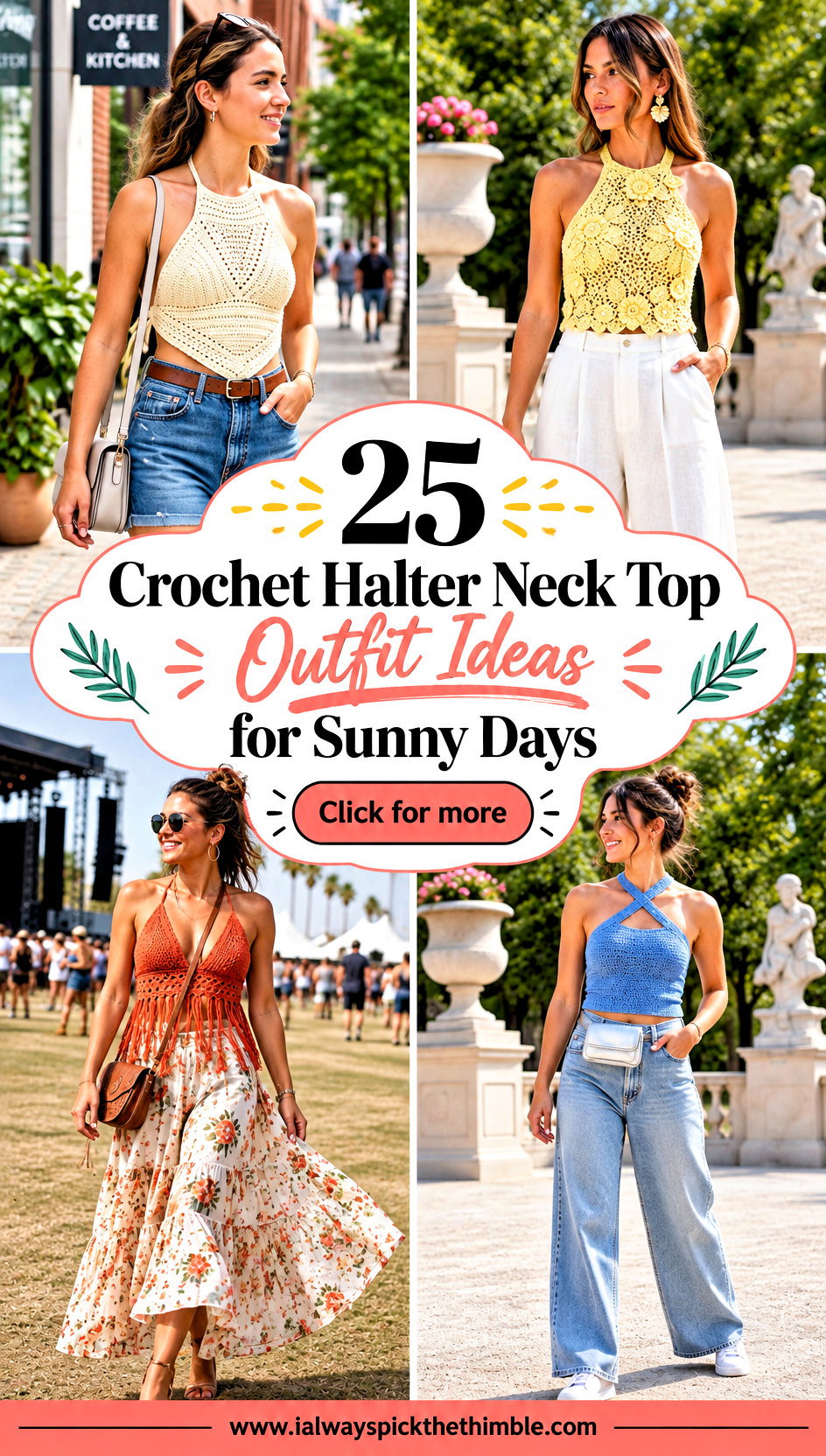 25 Crochet Halter Neck Top Outfit Ideas for Sunny Days - 25 Crochet Halter Neck Top Outfit Ideas for Sunny Days