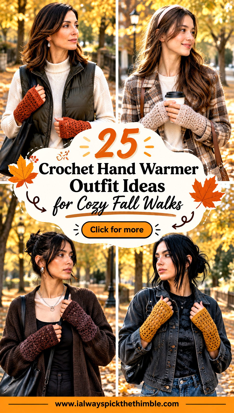 25 Crochet Hand Warmer Outfit Ideas for Cozy Fall Walks - 25 Crochet Hand Warmer Outfit Ideas for Cozy Fall Walks