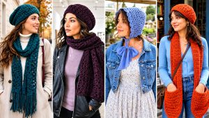 25 Crochet Hat and Scarf Set Outfit Ideas for Winter Trips