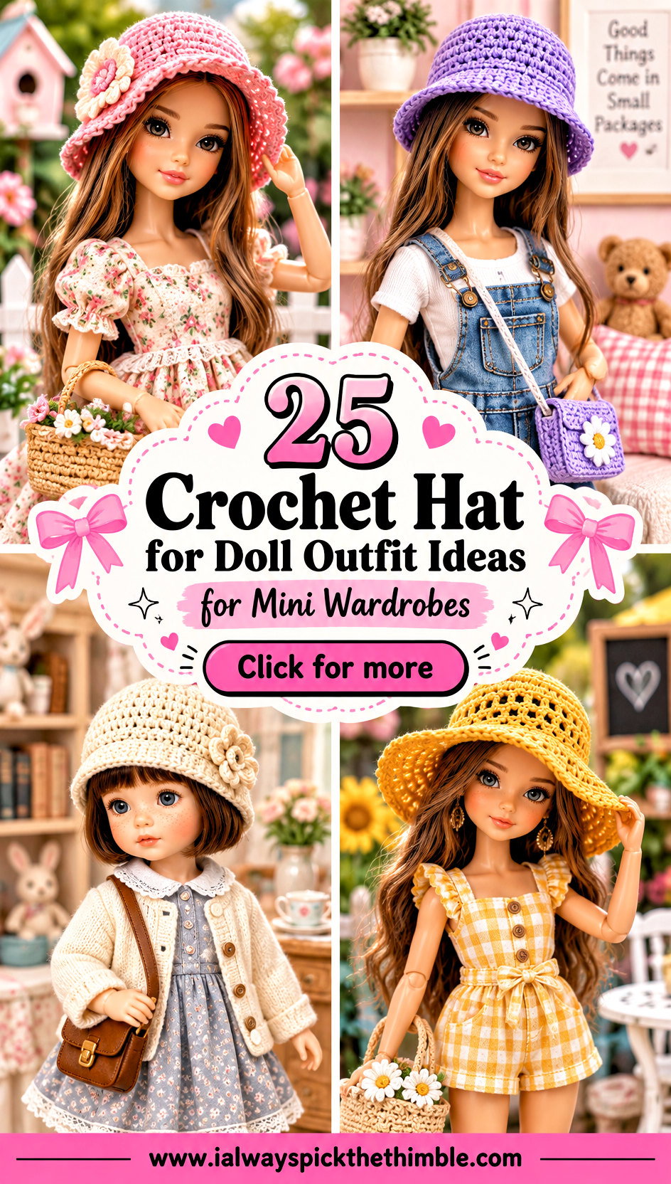 25 Crochet Hat for Doll Outfit Ideas for Mini Wardrobes - 25 Crochet Hat for Doll Outfit Ideas for Mini Wardrobes