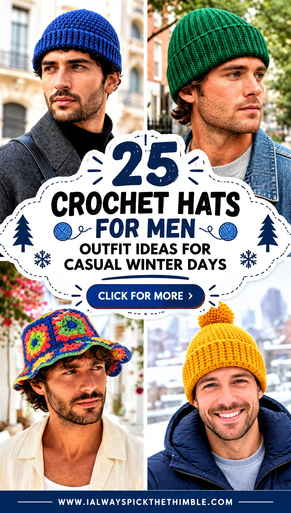 25 Crochet Hats for Men Outfit Ideas for Casual Winter Days - 25 Crochet Hats for Men Outfit Ideas for Casual Winter Days
