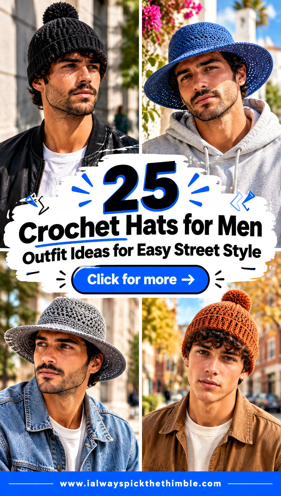 25 Crochet Hats for Men Outfit Ideas for Easy Street Style - 25 Crochet Hats for Men Outfit Ideas for Easy Street Style