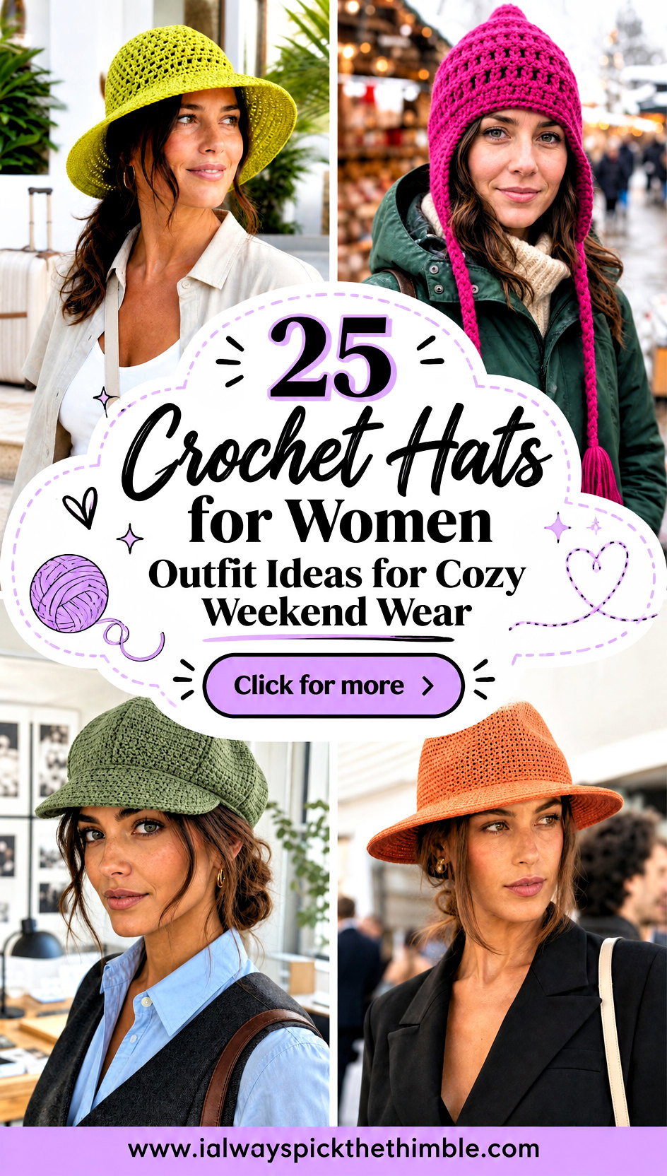 25 Crochet Hats for Women Outfit Ideas for Cozy Weekend Wear - 25 Crochet Hats for Women Outfit Ideas for Cozy Weekend Wear