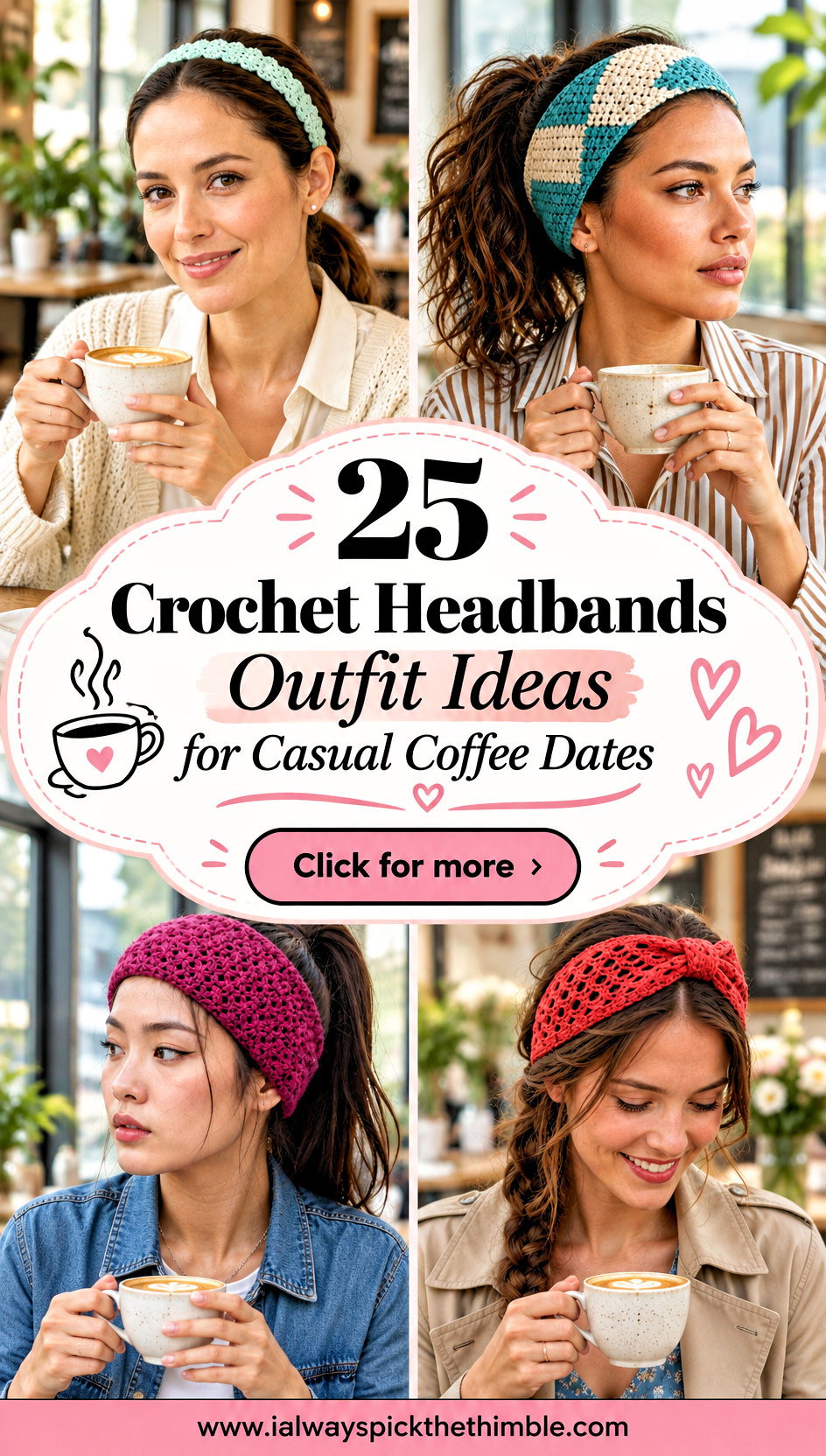 25 Crochet Headbands Outfit Ideas for Casual Coffee Dates - 25 Crochet Headbands Outfit Ideas for Casual Coffee Dates