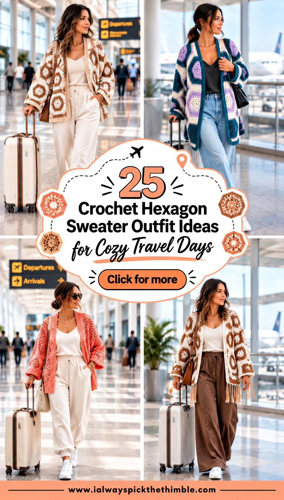 25 Crochet Hexagon Sweater Outfit Ideas for Cozy Travel Days - 25 Crochet Hexagon Sweater Outfit Ideas for Cozy Travel Days