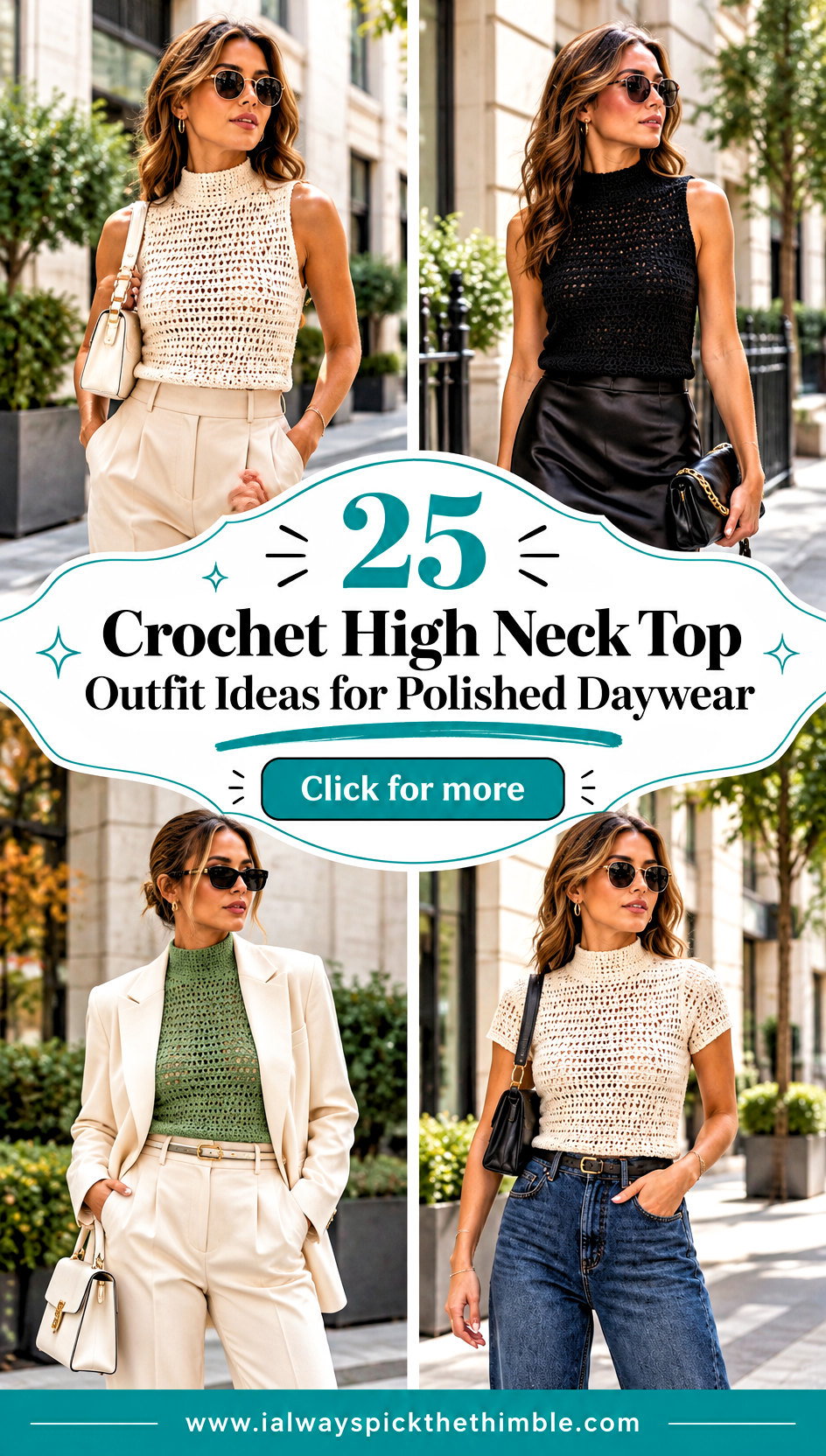 25 Crochet High Neck Top Outfit Ideas for Polished Daywear - 25 Crochet High Neck Top Outfit Ideas for Polished Daywear