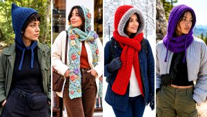 25 Crochet Hood Scarf Outfit Ideas for Cozy Winter Layers