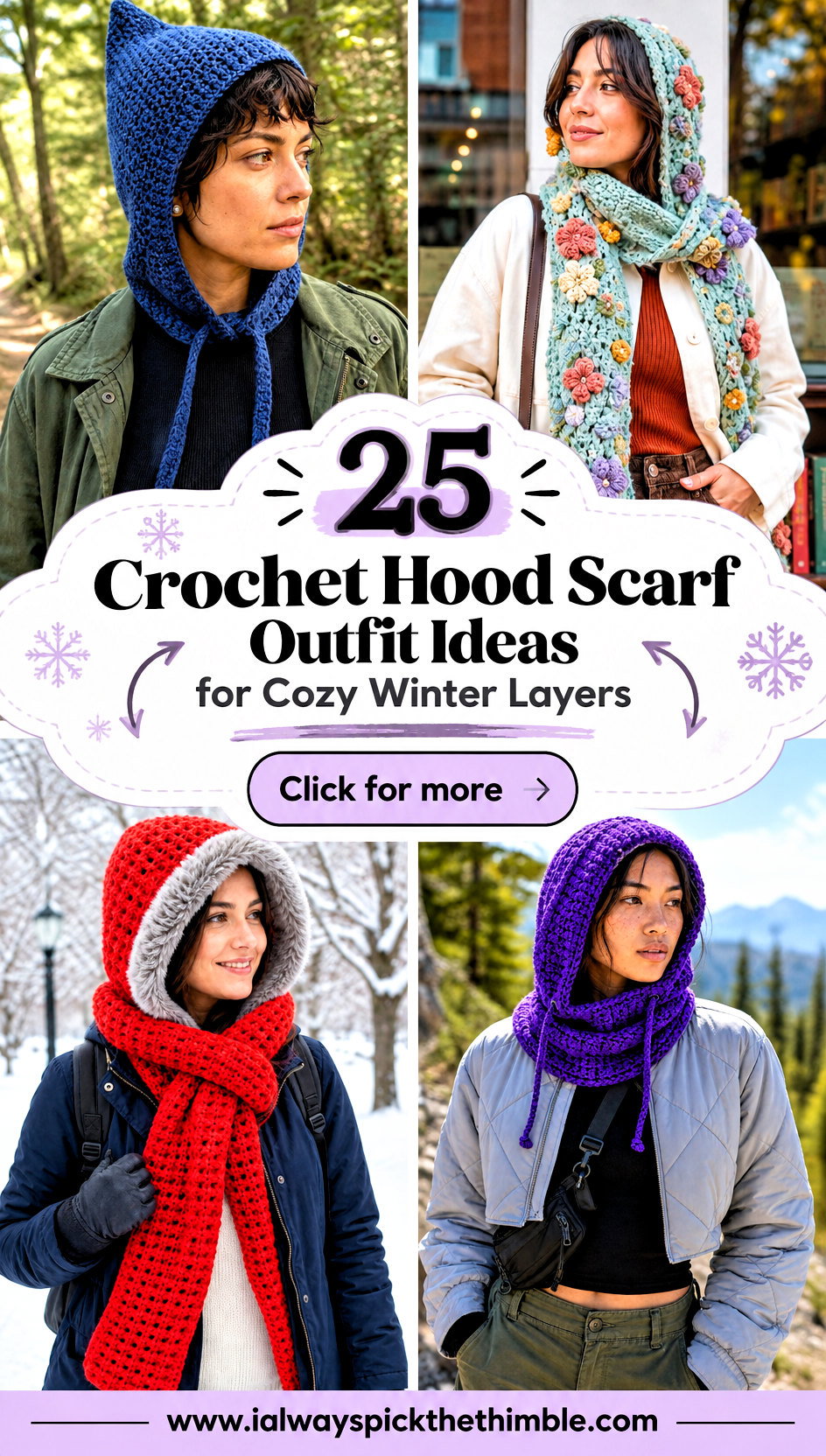 25 Crochet Hood Scarf Outfit Ideas for Cozy Winter Layers - 25 Crochet Hood Scarf Outfit Ideas for Cozy Winter Layers