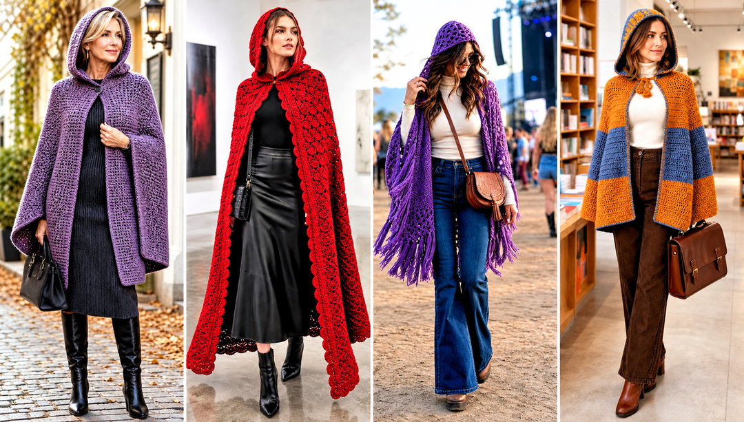 25 Crochet Hooded Cape Outfit Ideas for Crisp Fall Days