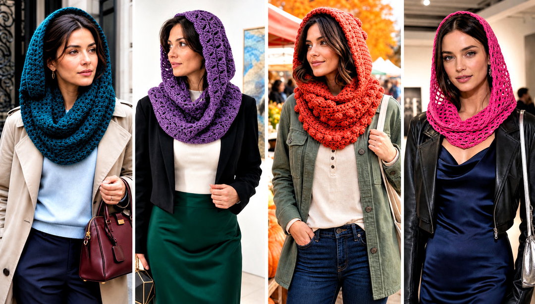 25 Crochet Hooded Cowl Outfit Ideas for Cold Weather